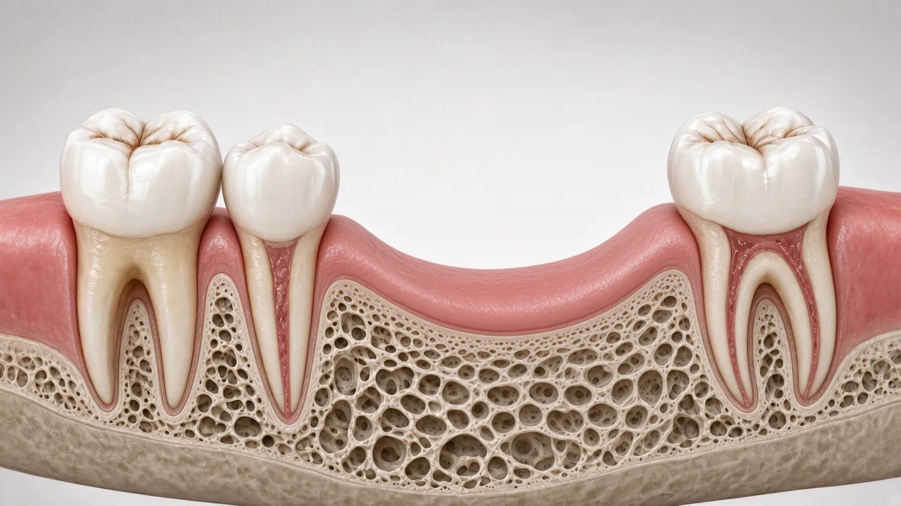 Cross-section illustration of a healed, wider jawbone ridge ready for an implant.