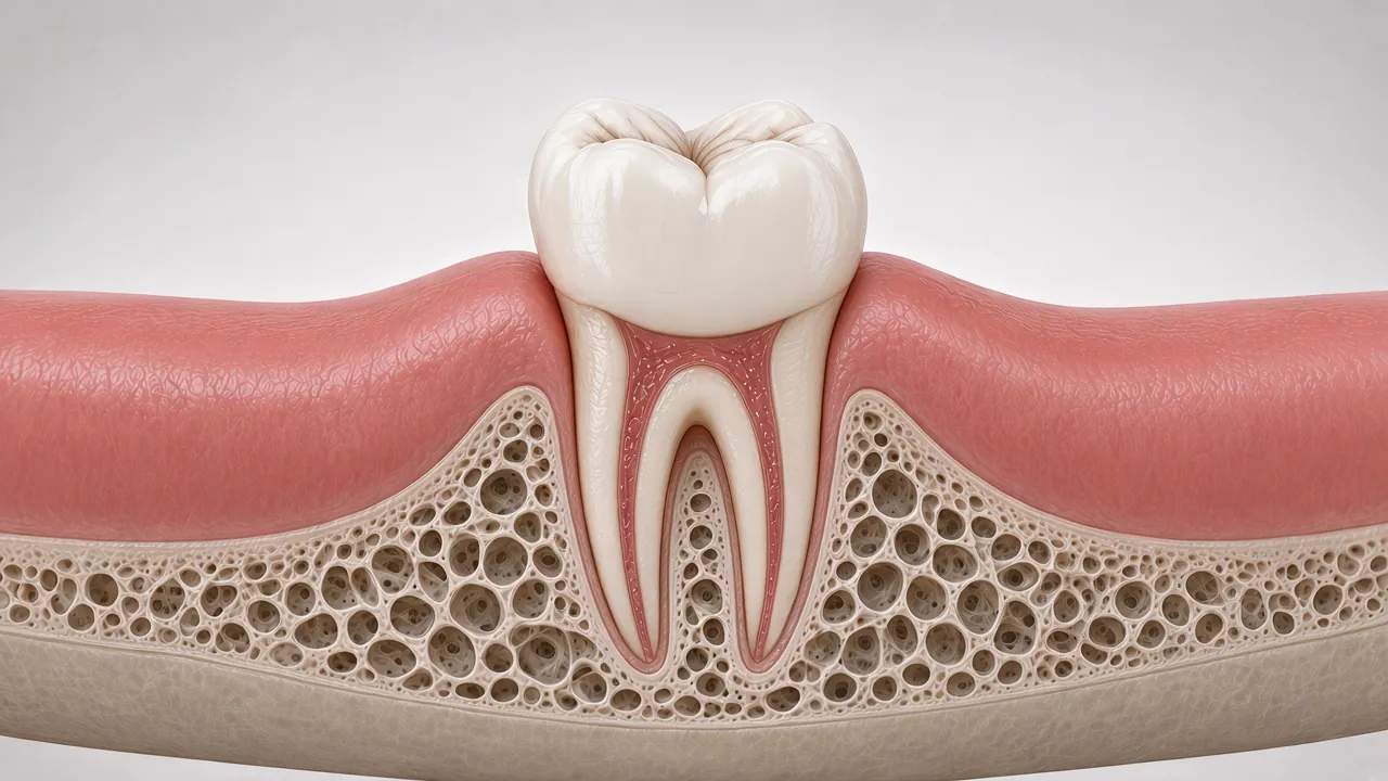 Cross-section illustration of enamel recovering its smooth surface.