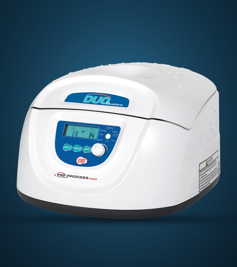 The DUO Quattro PRF centrifuge with its lid closed.